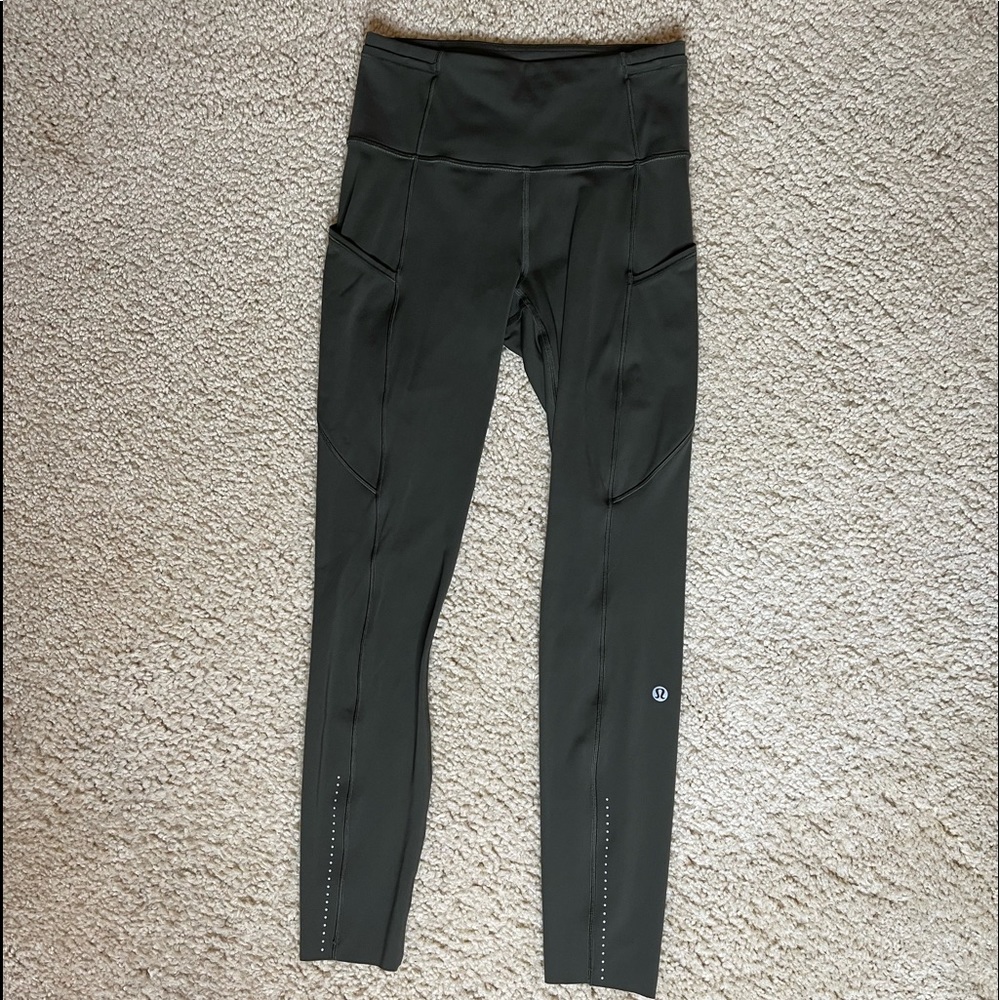 Lululemon Fast and Free High Rise Tight 25” Dark Olive